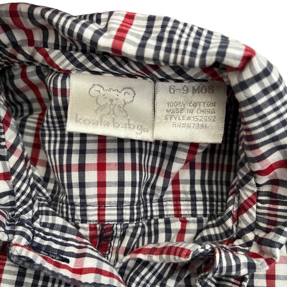 Koala Baby Red, White & Dark Navy Baby Romper, Size 6-9 Months - Picture 2 of 4